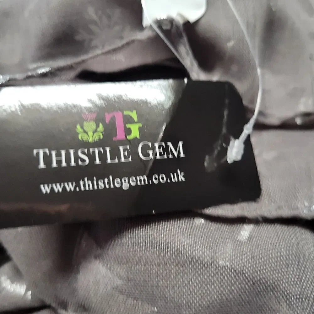 NEW Thistle Gem Soft Gray Iridescent Holiday Print Tulle Scarf Size One Size Fit